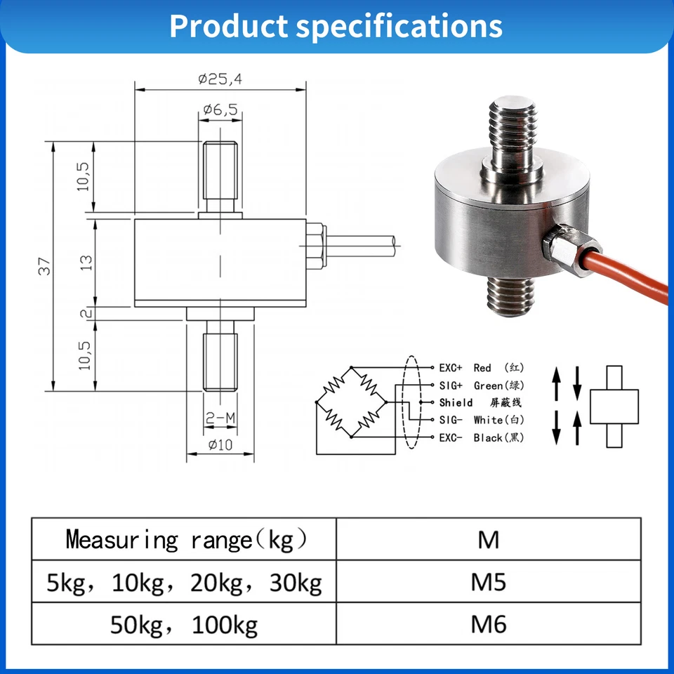 Mini Bellows Type Load Cell Sensor with Digital Force Gauge Test Force Weight - Image 2 of 4