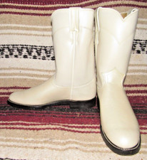 Women's VTG Justin Diamond J Bone Leather Roper Cowboy Boots 6.5 B NEW in Box