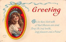 Lema de saludos 1908 PC de Pretty Lady-Oh Be Thou Blest With All That Heaven Can
