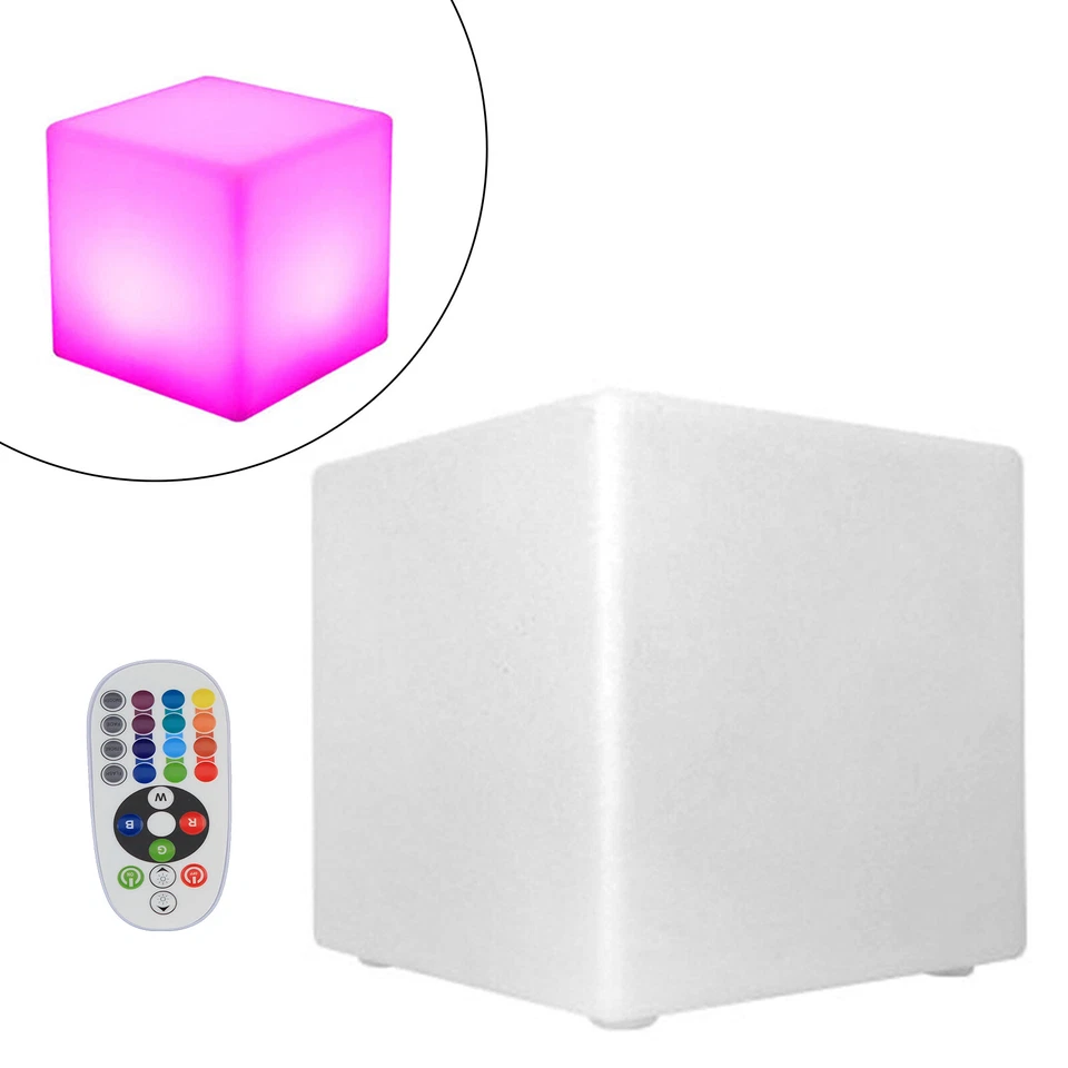 16 RGB Cube Seat Party Club Bar Chairs Furniture LED Color Changing Stool Tables - Image 2 of 4