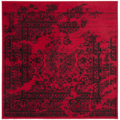 SAFAVIEH Transitional Distressed Vintage Style Area Rug Red & Black Adirondack