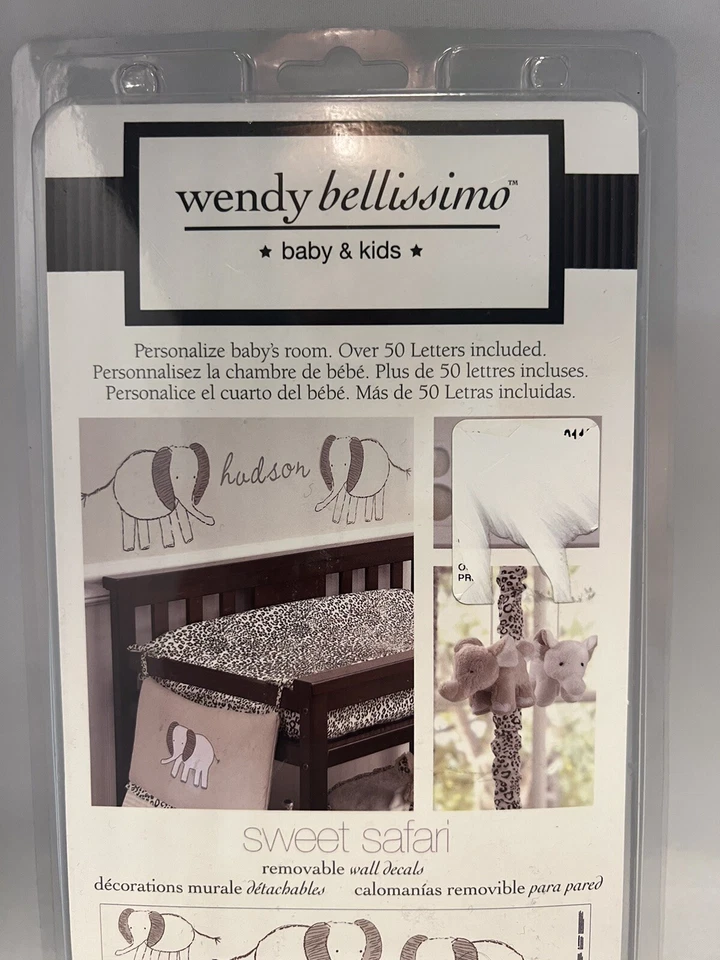 Calcomanías Baby Wall Wendy Bellissimo Mezcla y Combina Dulce Safari Extraíbles Nuevas Foto 2 de 4
