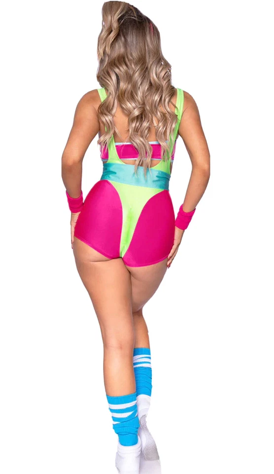 ¡Disfraz de entrenamiento retro años 80! Sexy! Disfraz de baile mediano Foto 3 de 4