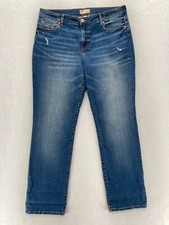 Kut from the Kloth Jeans Women's 14 Catherine Boyfriend Blue Denim Distressed