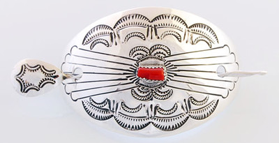 Native American Navajo Handmade Sterling Silver with Red  display picture 3