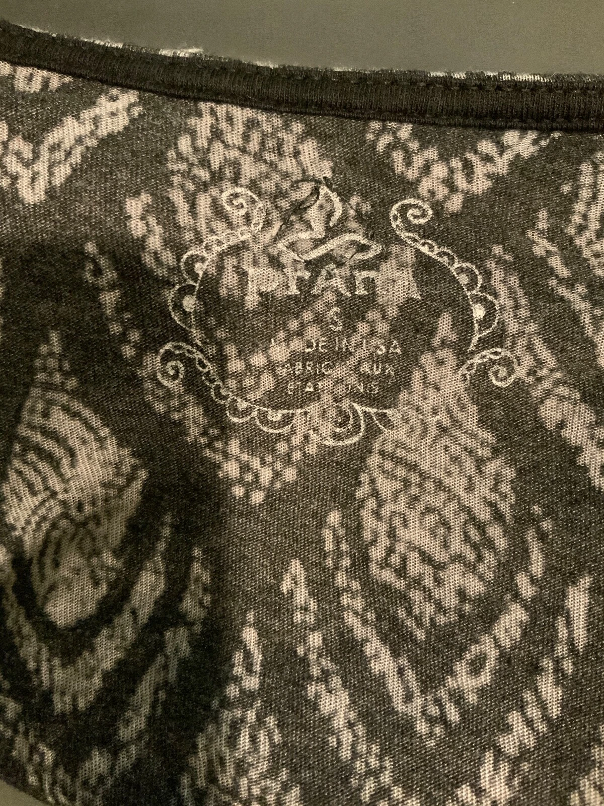prana dark light geometric patterned open front 