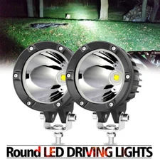 2x4" 80W Round LED Hyper Spot Off Road Driving Lights Work Headlights Pods 6500K