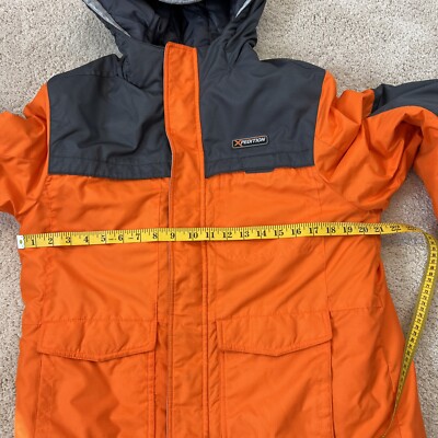 Mountain Xpedition Jacket Coat XXL 18 Youth Hooded Zip Gray Orange
