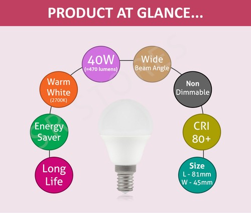 E27 B22 Bayonet Golf Bulb Warm Light SES 60w 40w Daylight 25w B15 E14 Cool Screw - Picture 15 of 25