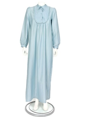 Vtg Miss Christian Dior Dress Nightgown Blue Embroidery size M 5/6 NWOT - 489