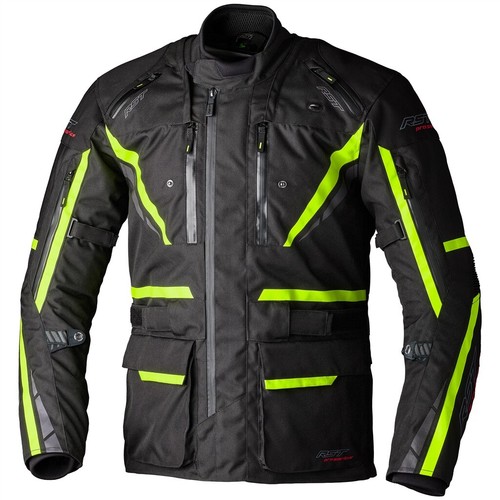RST Pro Series Paragon 7 Waterproof Motorcycle Jacket - Black/Flo Yellow - Picture 2 of 6