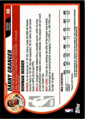 2007-08 Bowman Chrome Basketball -Pick Choose Your Cards  - Picture 91 of 117