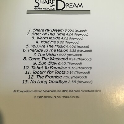 GERRY NIEWOOD Disc Made In Japan Share My Dream CD jaszz 1985 DMP