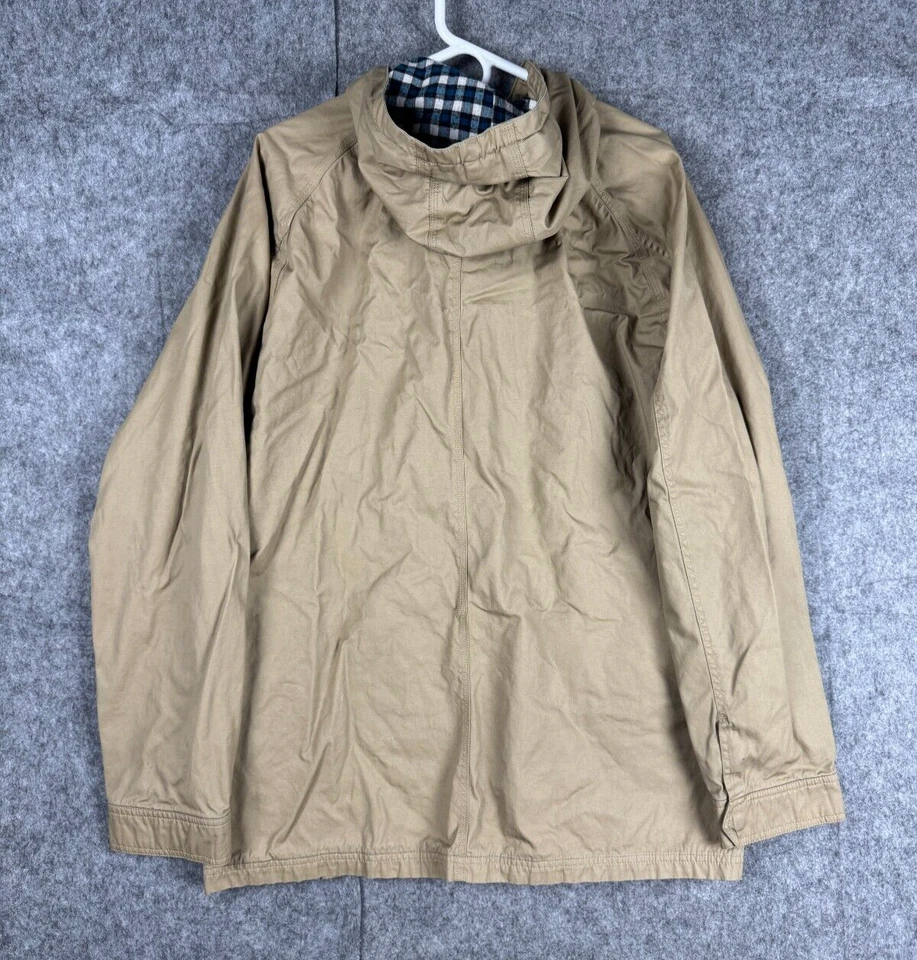 Volcom Jacket Men's XL Beige Chore Coat Full Zip Lined Hooded Pockets Military - Image 4 of 4