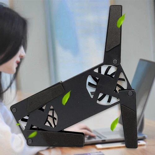 Laptop Desk Support Dual Cooling Fan Notebook Computer Stand USB Rack Hold_bf