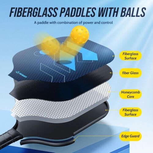 Premium Pickleball Net and Court Marking Kit with Fiberglass Paddles & Carry Bag - Picture 6 of 9