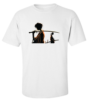 Samurai Champloo Anime Manga Japanese Dope White Printed Cotton