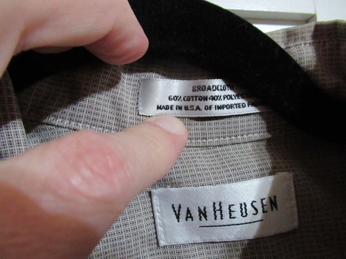 Van Heusen: Camisa de vestir de manga larga marrón claro 16 1/2 (32/33) para hombre - Imagen 3 de 4