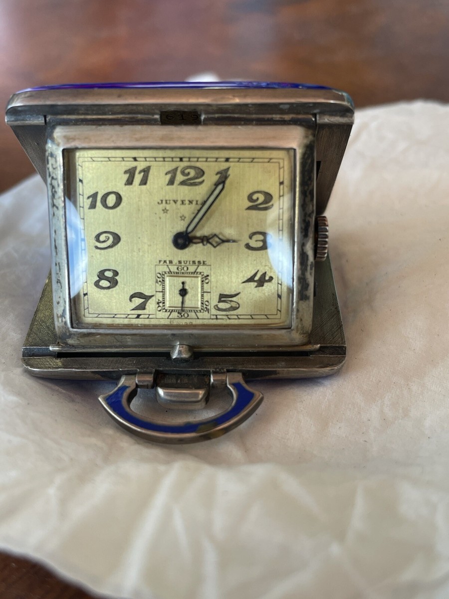 Juvenia 1925 Travel Pendant Desk Watch In Sterling Silver With