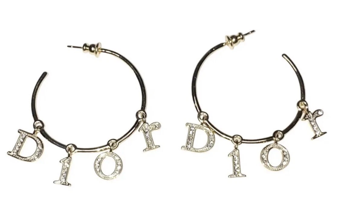 Christian dior initial earrings cheap