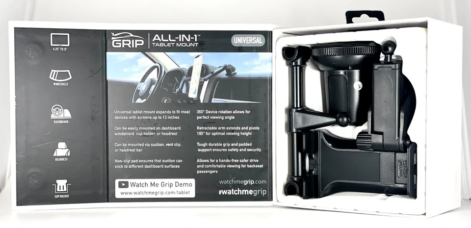 Tablet Car Mount For Dashboard Headrest Cupholder Universal  -Grip All-In-1 - Image 4 of 4