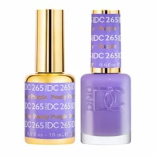 DND DC Soak Off Gel Polish + Matching Nail Lacquer - #265 Pearly Purple