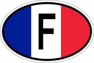 Aufkleber Oval Flagge Code Land F Frankreich