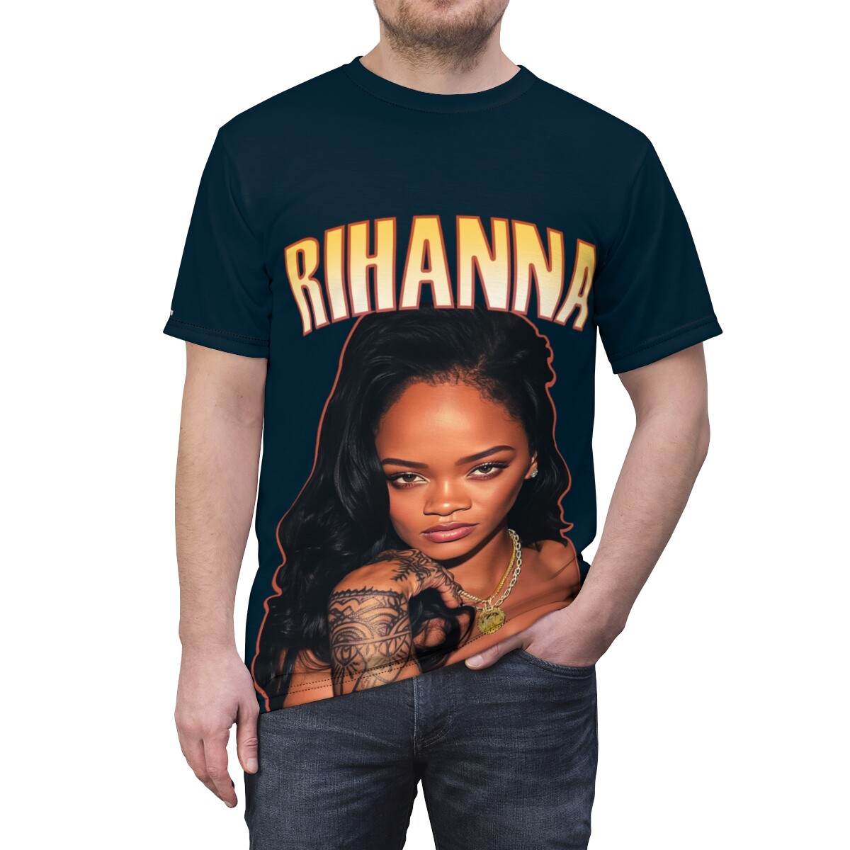 Rihanna T-Shirt BadGirl RiRi Tee Blue | eBay