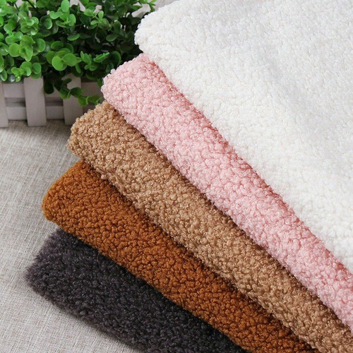 40x63" Faux Sherpa Shearling Loop Wool Fabric Curly Fur Thicken Clothes Toys DIY - Bild 3 von 17