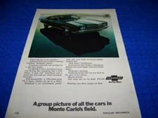 1970 CHEVY MONTE CARLO "A GROUP PHOTO OF ALL.."..1-PAGE ORGINAL SALES AD (660Z)