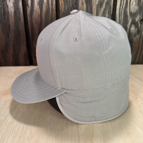 FedEx Ground Winter Hat Ear Flap Cap Cold Weather M/L Fitted Gray Canvas - Picture 7 of 12