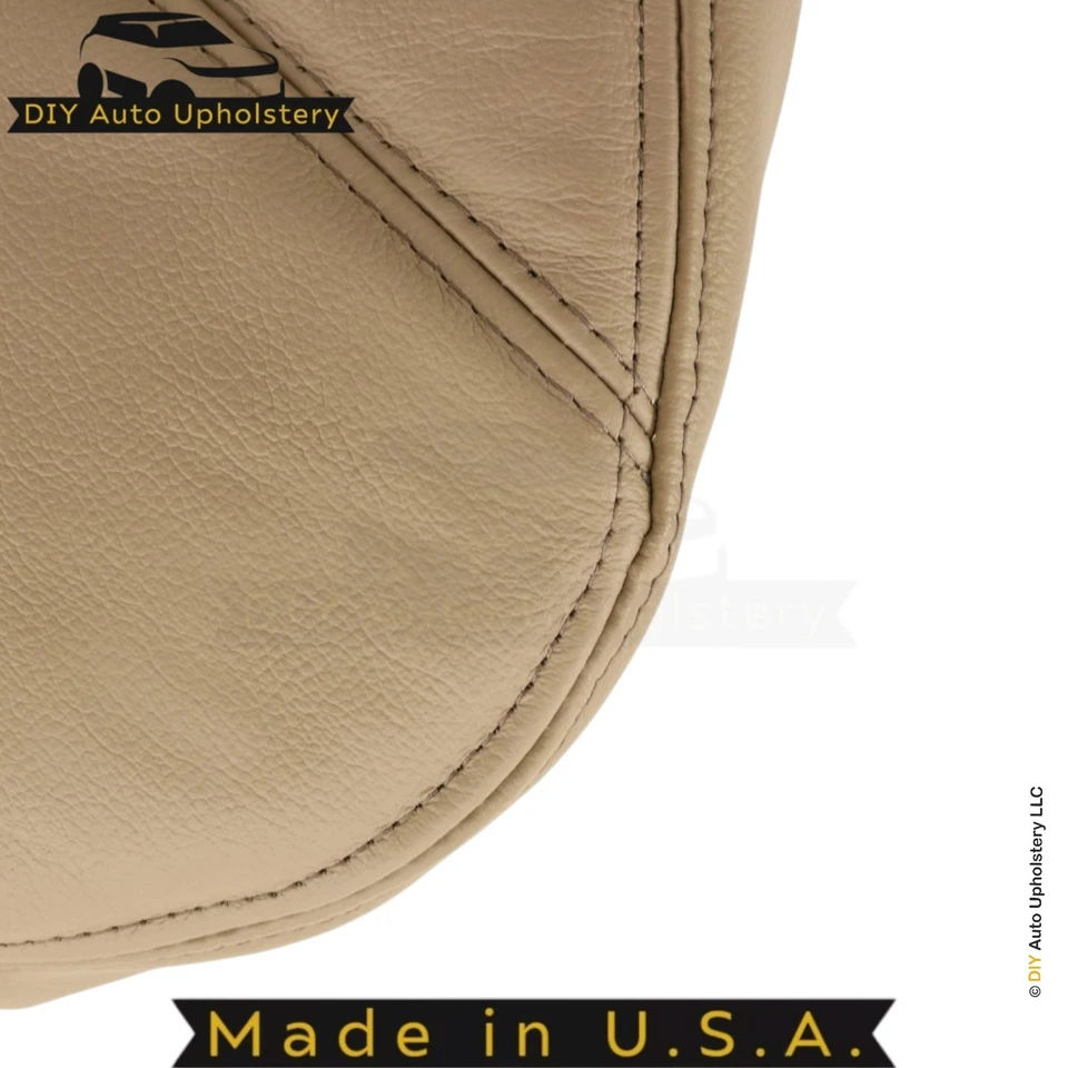 Fundas de asiento delanteras de cuero genuino para Ford F250 Lariat 1998-2000 color tostado pradera Foto 4 de 4