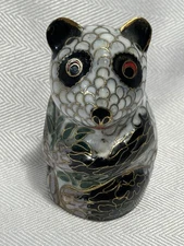 Vintage Cloisonné Panda Bear Figurine
