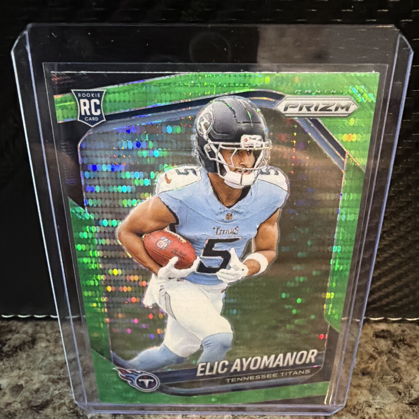Elic Ayomanor 2025 Panini Prizm Rookie Hyper /200 #321 Titans