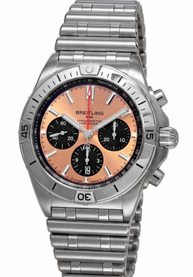 New Breitling Chronomat B01 42mm Copper Dial Steel Men's Watch AB0134101K1A1