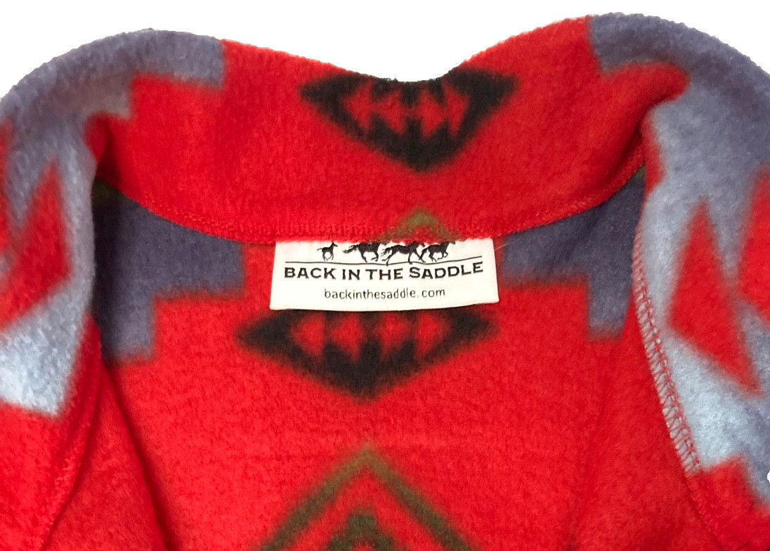 Back In The Saddle Womens S Fleece Vest Aztec Western Full Zip ~ Pockets! image 4