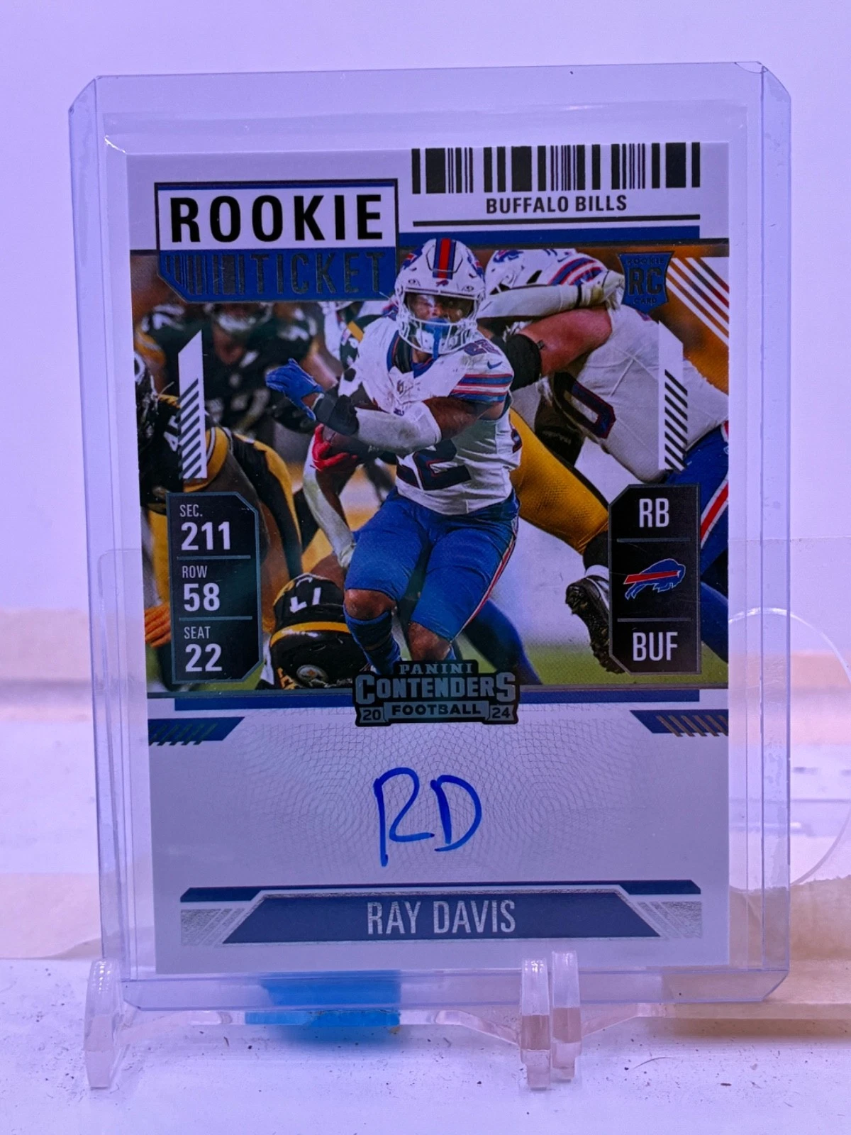 Ray Davis Panini Contenders #137 Variation-Autograph-Divisional Ticket
