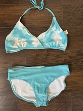 Tie-Dye Halter Bikini Set Adjustable Strap Swimwear