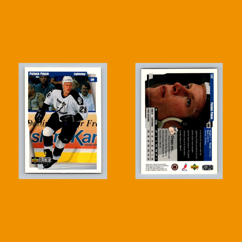 Patrick Poulin #242 1997-98 Collectors Choice Tampa Bay Lightning Hockey Card - Image 3 of 3