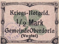 Oberdorla - Gemeinde - 1/2 Mark - Druck schwarz - Tieste 5220-05.085.B
