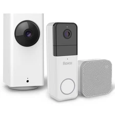Roku Indoor Camera 360 & Smart Home Wireless Video Doorbell Bundle (360 SE)