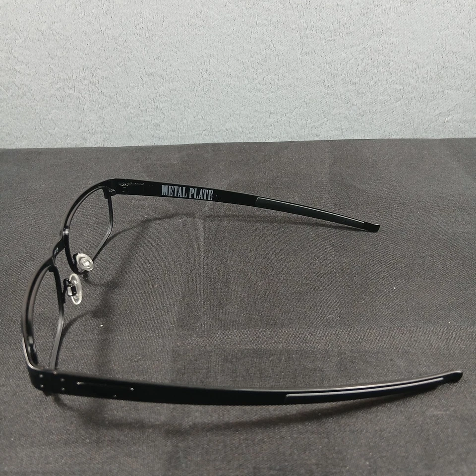 Gafas Oakley con placa de metal 22-198 marcos negros mate iconos plateados 53-18-140 Foto 4 de 4
