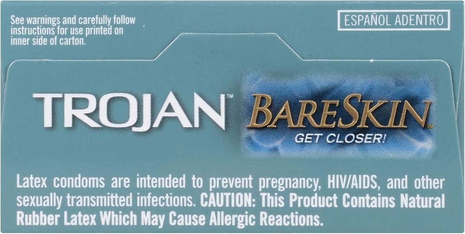 Trojan Sensitivity Bareskin Thinnest Sensitive Lubricated Latex Condoms
