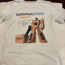 Amazon Prime Shirt Transformers Optimus Prime Small New
