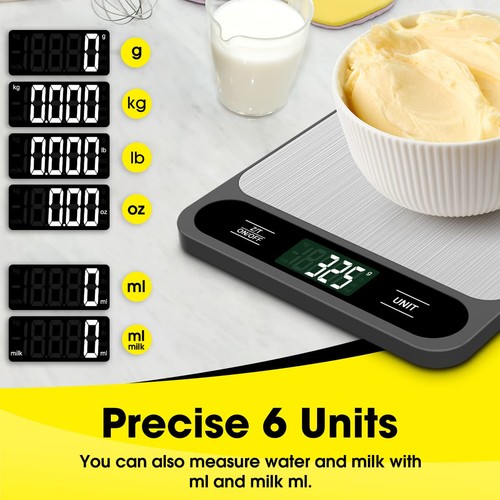 Bilancia per Alimenti, 10kg/22lb Bilancia Digitale da Cucina Peso Grammi e Once per Bakin... - Foto 5 di 7