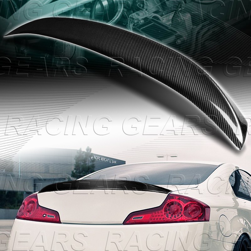 09 13 infiniti g37 11 12 g25 stp style rear trunk lid spoiler carbon
