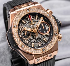 Hublot Big Bang Unico King Gold Diamonds 42mm Box Black Dial 441.OX.1180.RX.1104