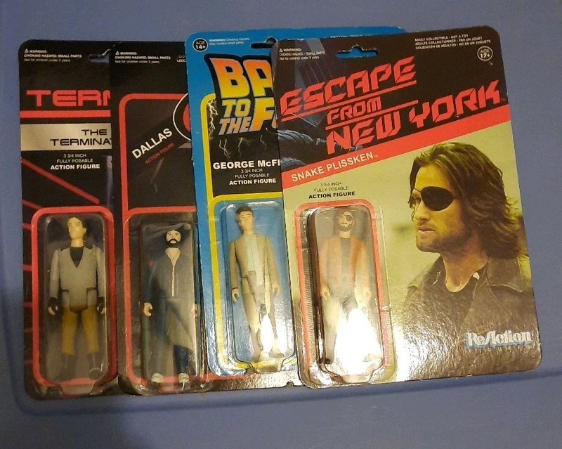 4 Funko Reaction Figure Lot Snake, T-800, Dallas, George Mcfly 