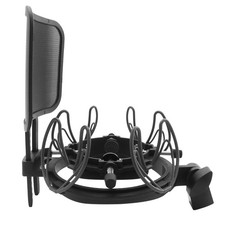 Microphone Shock Mount with Pop Filter Universal Shock Stand for Microphones Siz