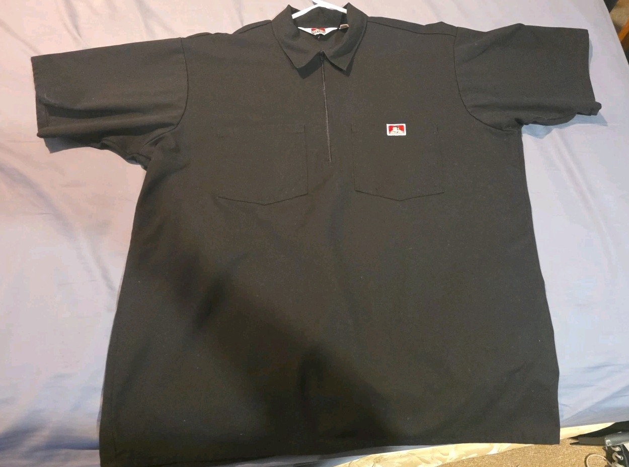 Ben Davis Short Sleeve Solid Half-Zip Work ShirtSize XL